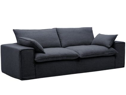 Tmavě šedá pohovka Kave Home Anarela 280 cm s odnímatelným potahem