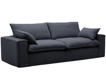 Tmavě šedá pohovka Kave Home Anarela 260 cm s odnímatelným potahem
