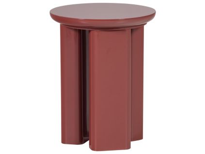 Červený dřevěný odkládací stolek Orivo ø 40 cm