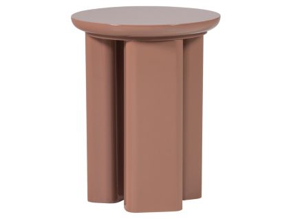Růžový dřevěný odkládací stolek Orivo ø 40 cm