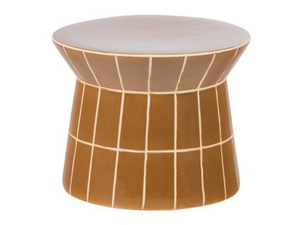 Žlutý keramický odkládací stolek Plu ø 38 cm