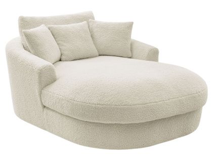 Béžová bouclé lenoška Belem 198 cm