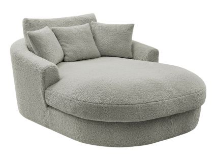 Světle šedá bouclé lenoška Belem 198 cm