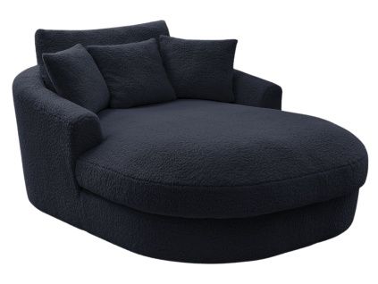 Tmavě modrá bouclé lenoška Belem 198 cm