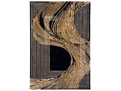Černo-zlatý koberec Wind 200 x 300 cm