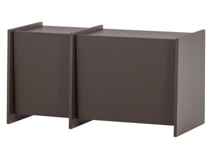 Hnědý dřevěný TV stolek Brock 102 x 44 cm