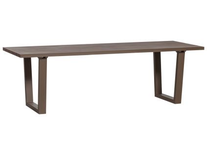 Hnědý kovový zahradní jídelní stůl Bear 240 x 87 cm