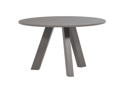 Šedý dubový kulatý jídelní stůl Rhonda ø 129 cm