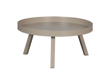 Béžový kovový odkládací zahradní stolek Sunny ø 68 cm