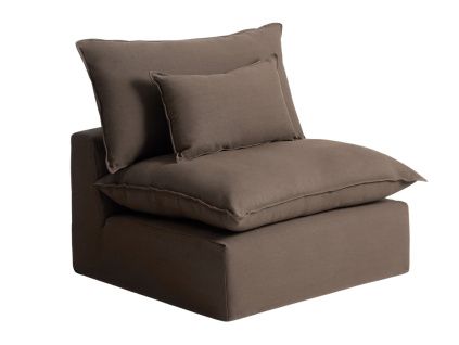 Hnědé křeslo Kave Home Anarela 110 cm s odnímatelným potahem