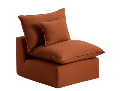 Terakotové křeslo kave home Aranela 90 cm s odnímatelným potakem