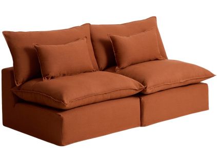 Terakotová pohovka Kave Home Anarela 220 cm s odnímatelným potahem
