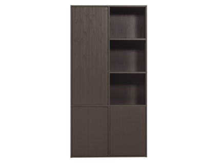 Hnědá dřevěná modulární skříň Meggy 215 x 108 cm, levá