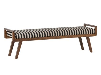 Černobílá dřevěná lavice Valo 157 cm