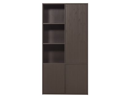 Hnědá dřevěná modulární skříň Meggy 215 x 108 cm, pravá