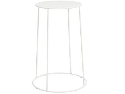 Bílý kovový zahradní stolek Bizzotto Austin ø 35 cm