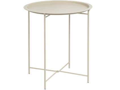Krémový kovový zahradní stolek Bizzotto Austin ø 46 cm