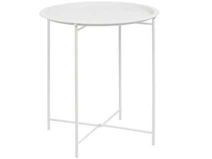 Bílý kovový zahradní stolek Bizzotto Austin ø 46 cm