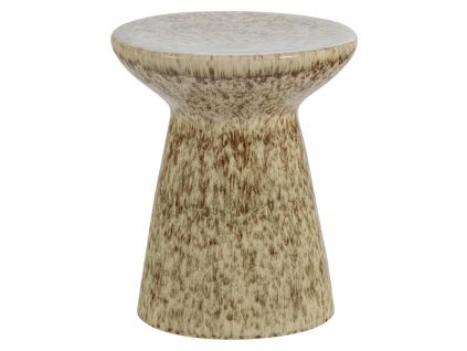 Béžovobílý keramický odkládací stolek Fleck ø 35 cm