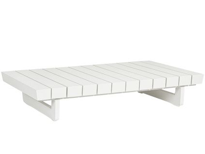 Bílý hliníkový zahradní stolek Bizzotto Infinity 126 x 74 cm