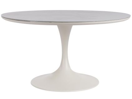 Krémový zahradní stůl Arnold Ø 120 cm s keramickou deskou