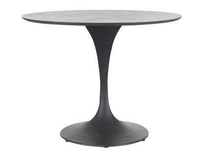 Šedý zahradní stůl Bizzotto Arnold Ø 90 cm s keramickou deskou