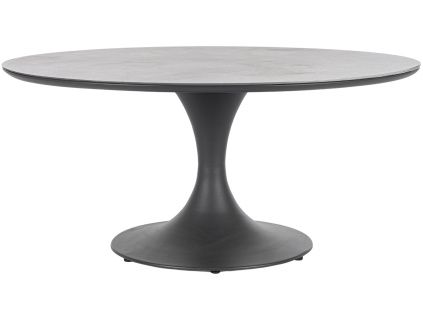 Šedý zahradní stůl Bizzotto Arnold Ø 158 cm s keramickou deskou