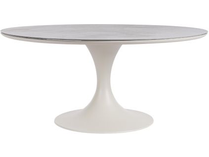 Krémový zahradní stůl Bizzotto Arnold Ø 158 cm s keramickou deskou