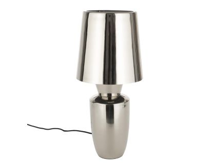 Stříbrná kovová stolní lampa CLASSY