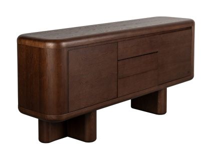 Hnědá dřevěná komoda HERMAN 160 x 40 cm