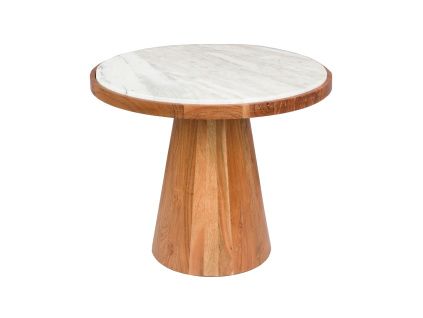 Bílý mramorový konferenční stolek MEES ø 50 cm