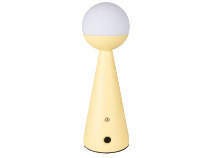 Žlutá kovová dobíjecí stolní LED lampa BELLO