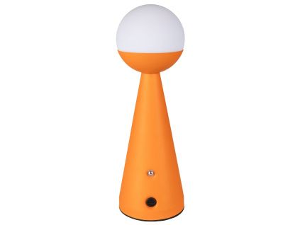 Oranžová kovová dobíjecí stolní LED lampa BELLO