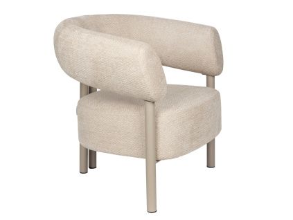 Béžové čalouněné lounge křeslo HEELS