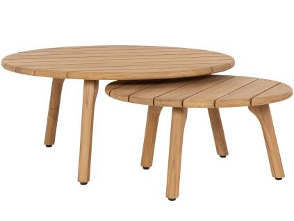 Set dvou dřevných zahradních stolků Bizzotto Garita 60/80 cm