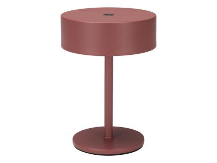 Růžová kovová nabíjecí stolní LED lampa MINI
