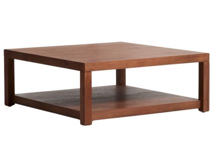 Hnědý dřevěný konferenční stolek Kave Home Norani 90 x 90 cm