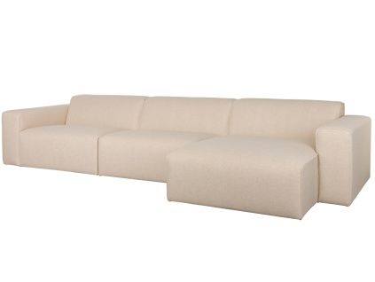 Krémově bílá rohová pohovka ZUIVER MILKA 350 cm, pravá