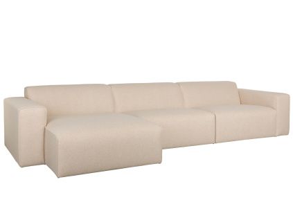 Krémově bílá rohová pohovka ZUIVER MILKA 350 cm, levá