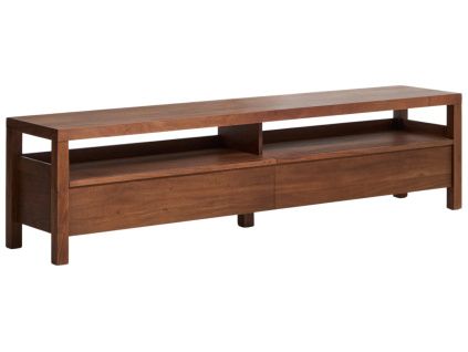 Hnědý dřevěný TV stolek Kave Home Norani 200 x 40 cm
