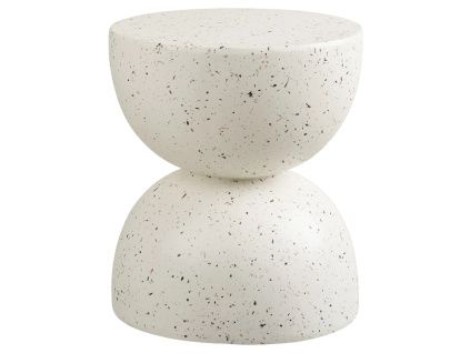 Bílý cementový zahradní stolek Boni ø 40 cm