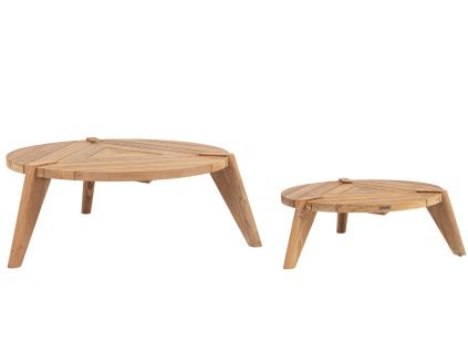 Set dvou dřevěných zahradních stolků Bizzotto Camden 80/100 cm