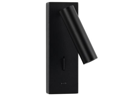 Černé kovové nástěnné LED světlo Nova Luce Fuse