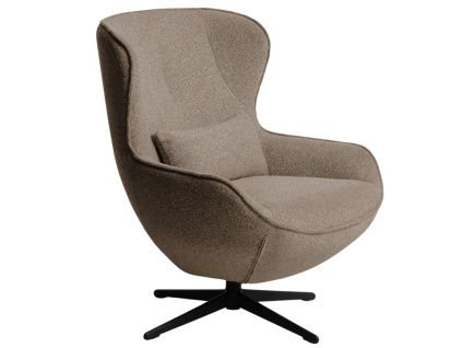 Hnědé čalouněné otočné křeslo Kave Home Sorile