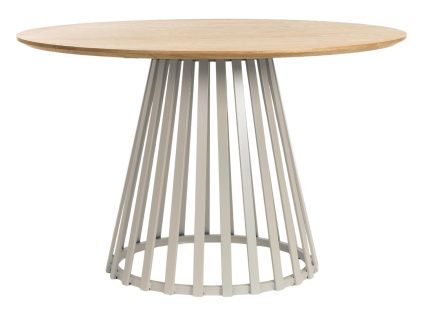 Dřevěný jídelní stůl s béžovou podnoží Bizzotto Cillian Ø120 cm