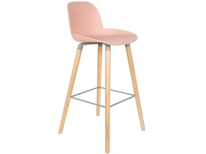 Růžová plastová barová židle ZUIVER ALBERT KUIP 75 cm