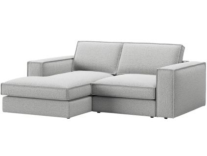Světle šedá čalouněná rohová pohovka MICADONI Pola 226 cm, levá