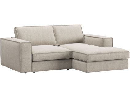 Pískově hnědá čalouněná rohová pohovka MICADONI Pola 226 cm, pravá