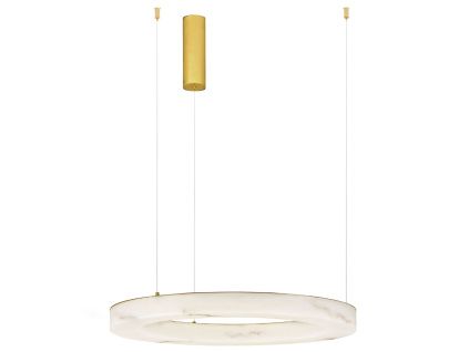 Bílé závěsné LED světlo Nova Luce Vaster 60 cm se zlatým zavěšením