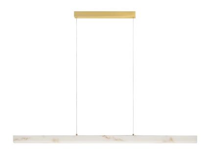 Bílé závěsné LED světlo Nova Luce Vaster 120 cm se zlatým zavěšením